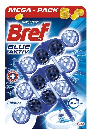 Bref Blue Aktív wc tisztító 3x50g Chlorine